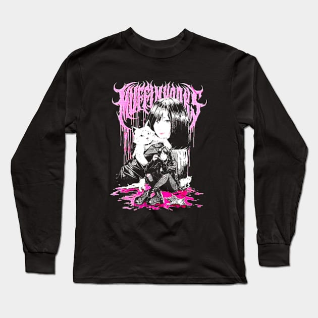 Muffinhooks Cat And Girl Long Sleeve T-Shirt by The Muffin Hooks